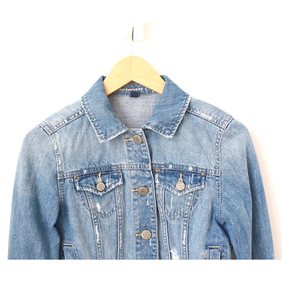 American Eagle Cropped Denim Jacket - Picture 2 of 8